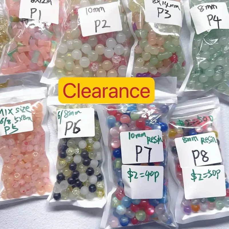 【A010】Daily Clearance Specials glass Beads resin beads acrylic beads not fit pens Final Sale mix colors for jewelry neckl...