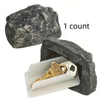 Outdoor Spare Garden Key Box, Outdoor Key Hider, Simulation Stone Key Hider, Decorative Stone with Key Holder, Garden & Patio...