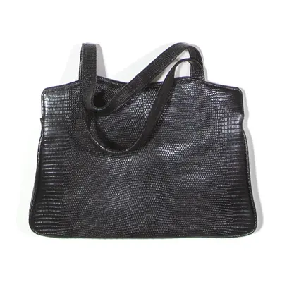 Leather Look Clutch Bag Black Womens