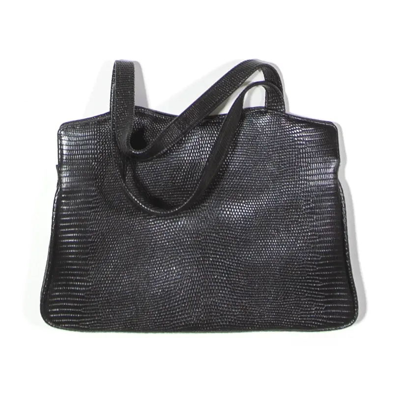 Leather Look Clutch Bag Black Womens