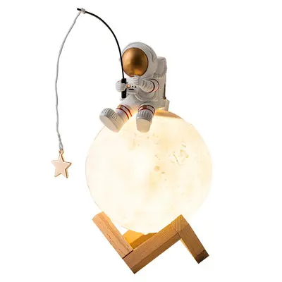 Astronaut Figurines Home Decoration Resin Space Man Miniature Night Light Humidifier Cold Fog Machine Accessories | Color: Go...