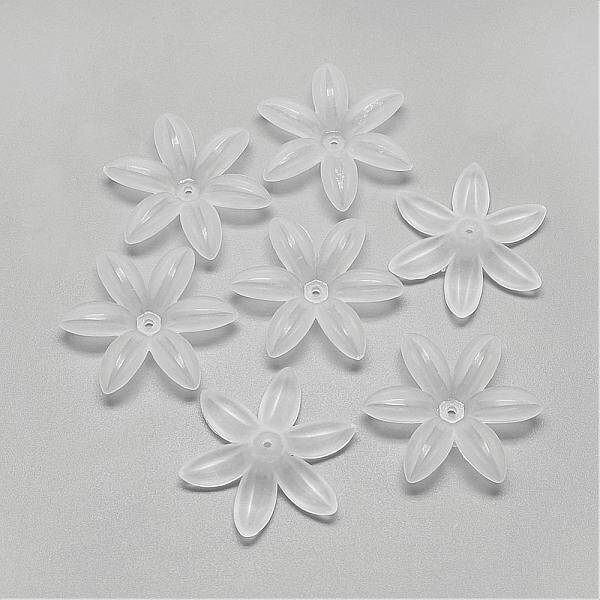 6-Petal Transparent Acrylic Bead Caps