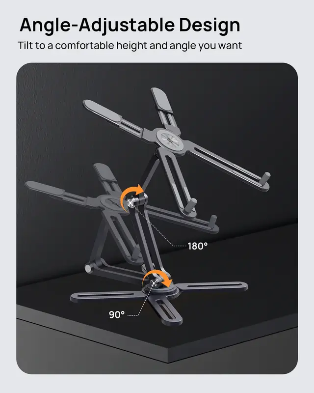 SODI Adjustable Computer Stand with 360 Rotating Base, Foldable Laptop Riser Compatible with MacBook Pro/Air All Laptop All S...