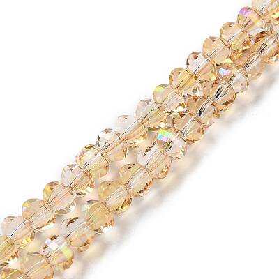 Transparent Electroplate Glass Beads Strands