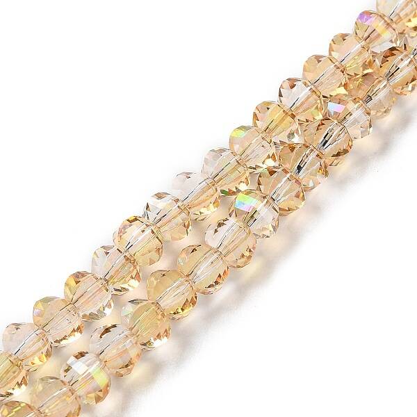 Transparent Electroplate Glass Beads Strands