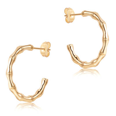 Stainless Steel Bamboo Stud Earrings for Women