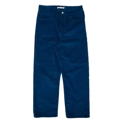 LEVI'S Rib Cage BIG E Womens Corduroy Trousers Blue Regular Straight W30 L27