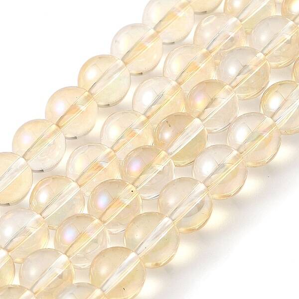 Transparent Electroplate Glass Beads Strands