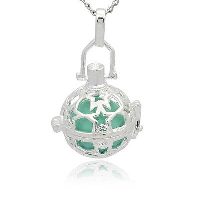 Silver Color Plated Brass Hollow Round Cage Pendants
