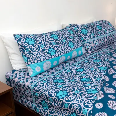 Super Cozy™ Microfiber Paw Print Sheet Set | Sweet Dreams - Purple - King