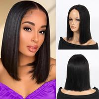 [NEW IN]Wear And Go Glueless Pre Cut Lace Closure Pre Plucked Hairline Pre Bleached Knots Short Bob Human Hair Wig 200% Densi...
