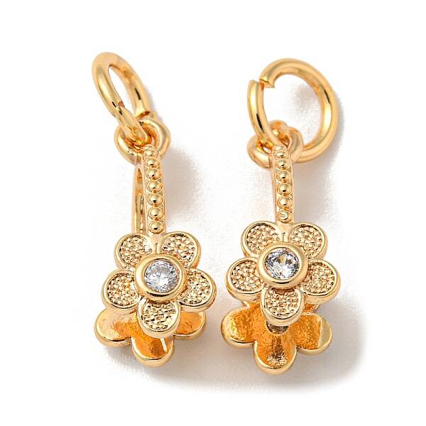 Brass Micro Pave Cubic Zirconia Ice Pick Pinch Bails