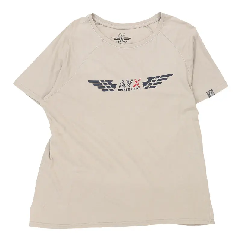 Avirex Spellout T-Shirt - 2XL Beige Cotton