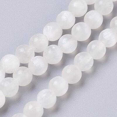 Natural Selenite Beads Strands