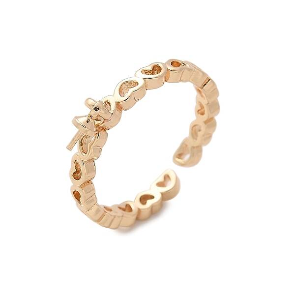 Heart Brass Cuff Ring Setting