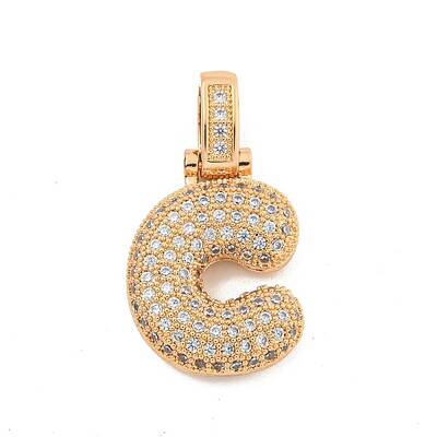 Brass Micro Pave Clear Cubic Zirconia Pendants