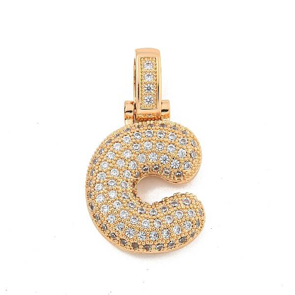 Brass Micro Pave Clear Cubic Zirconia Pendants