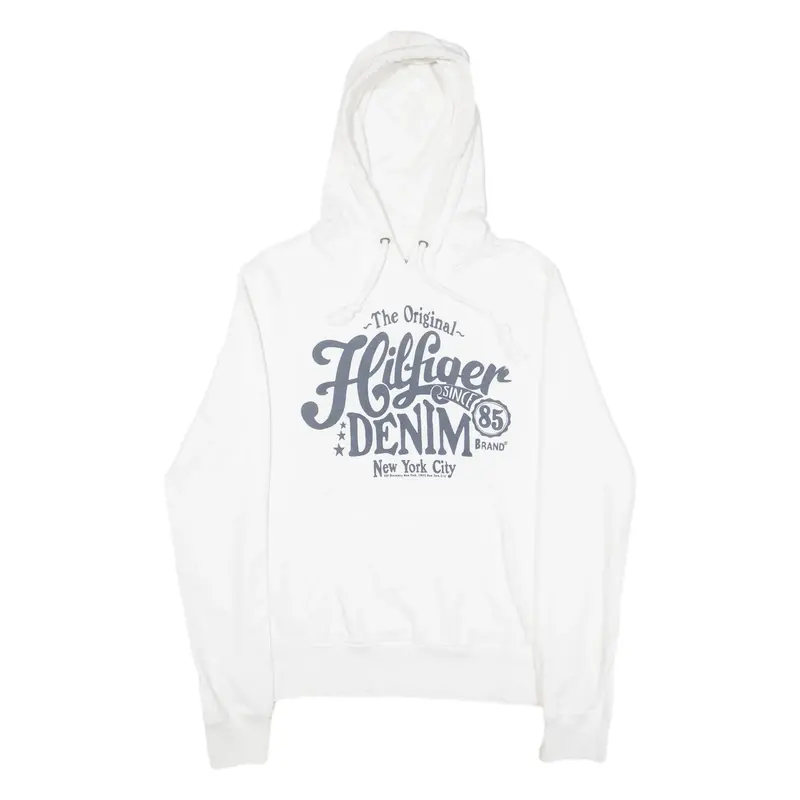 TOMMY HILFIGER New York Mens White Hoodie USA M