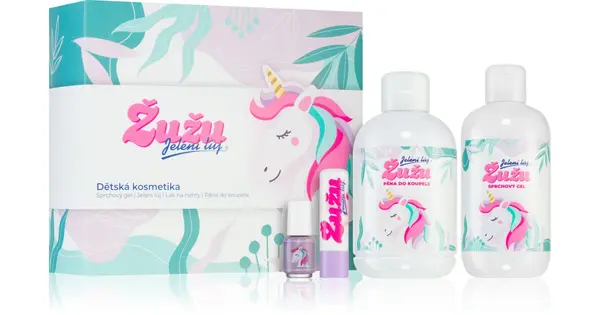 Regina Žužu gift pack for children raspberry deer tallow 4.5 g + children's nail polish 4 ml + shower gel 250 ml + bath foa...