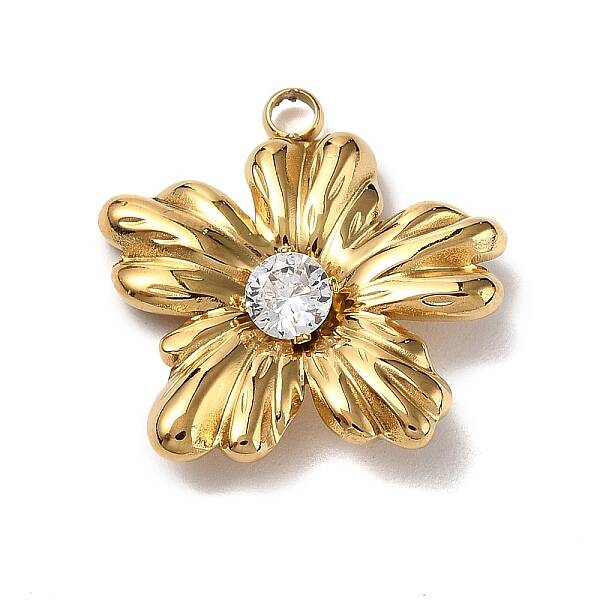 304 Stainless Steel Rhinestone Pendants