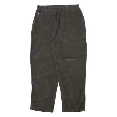 JENO NEUMAN Womens Corduroy Trousers Grey Relaxed Tapered W28 L25