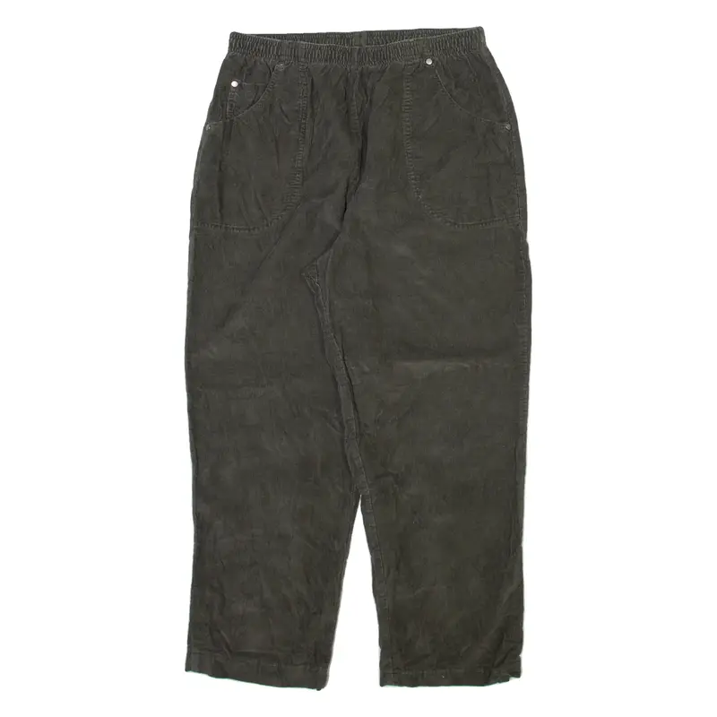 JENO NEUMAN Womens Corduroy Trousers Grey Relaxed Tapered W28 L25