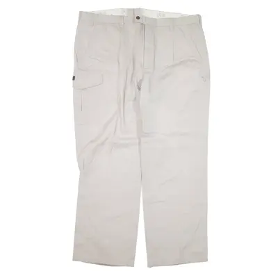EDMONTE Cargo Trousers Grey Loose Straight Mens W41 L31