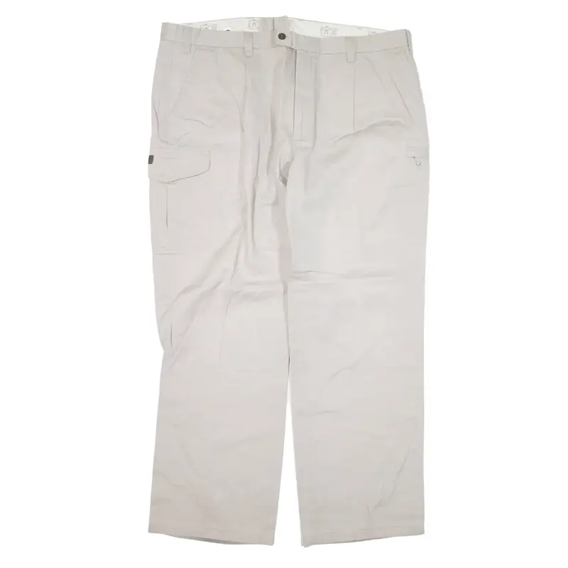 EDMONTE Cargo Trousers Grey Loose Straight Mens W41 L31