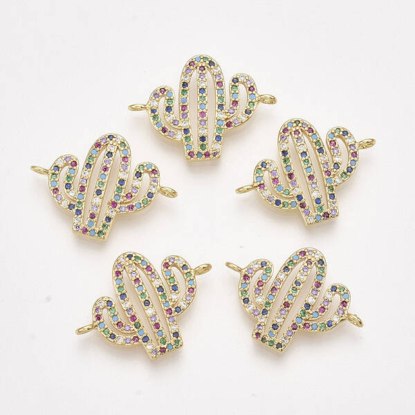 Brass Micro Pave Cubic Zirconia Links