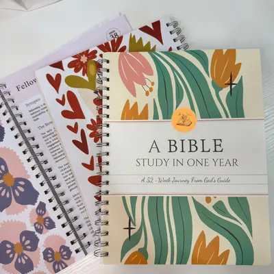 Bible Study In One Year: A 52-Week Bible Study for Women (Spiral), Spiral Bible Study Guide, Bible Study Workbook with Note T...