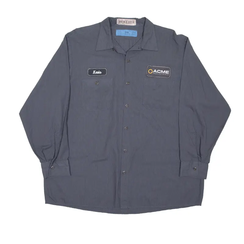CINTAS ComfortFlex Worker Shirt Grey Long Sleeve Mens XL