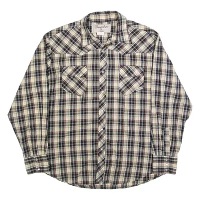 WRANGLER Mens Shirt Black Check Long Sleeve XL