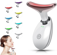 7-color LED facial and neck skin care massager, firming and lifting facial beauty equipment Vibration Machines Handle Comfort...