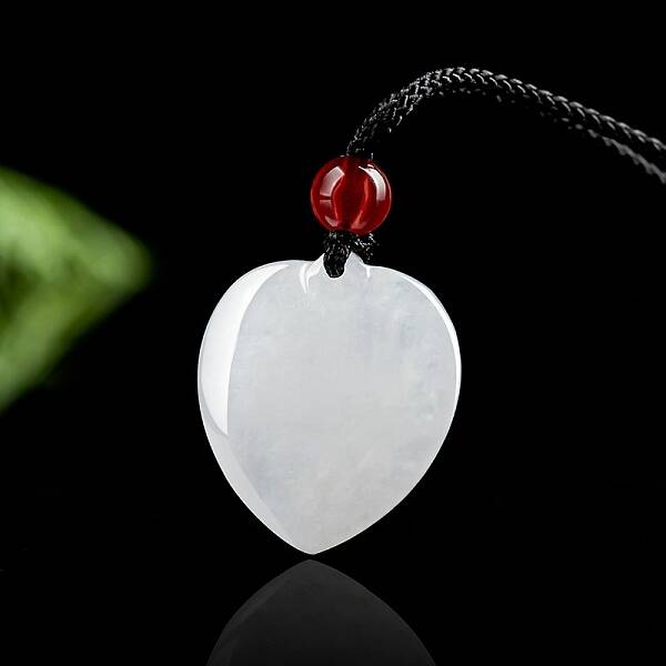 Natural Jadeite Heart Pendant Necklaces