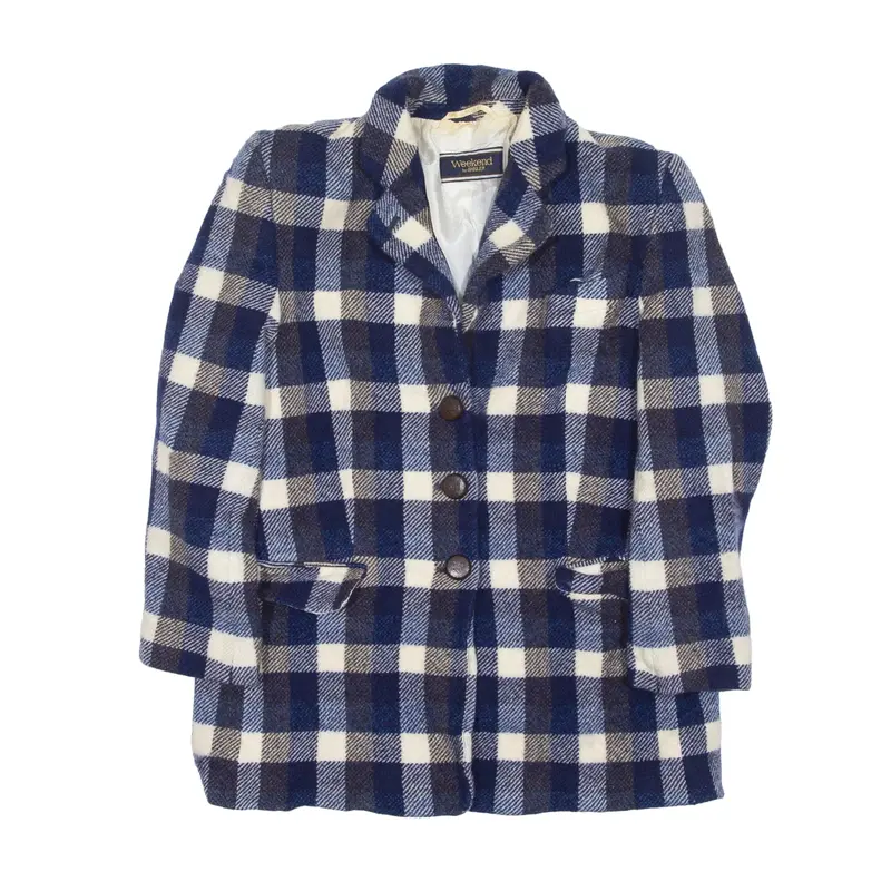 WEEKEND Blazer Flannel Jacket Blue Check Womens XS