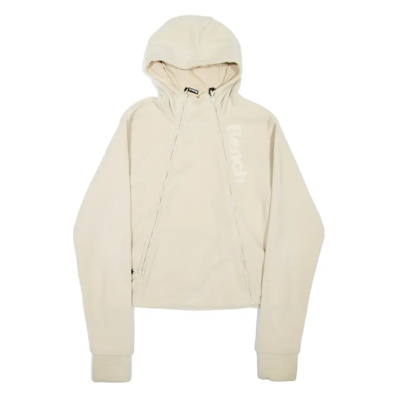 BENCH Womens Fleece Jacket Cream Hooded L