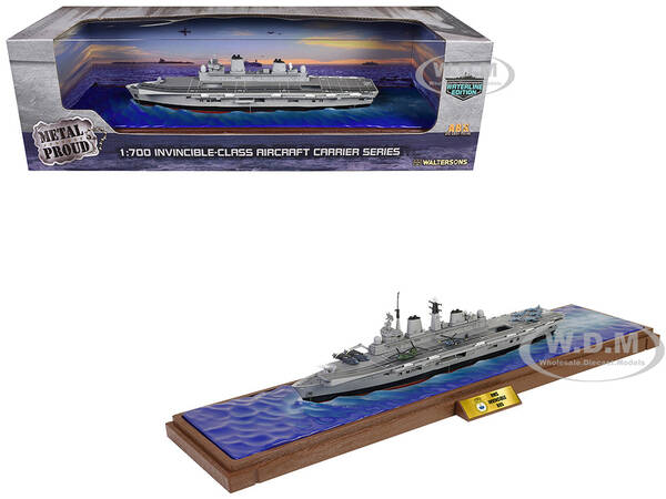 British HMS Invincible (R05) Aircraft Carrier Waterline Edition Falklands War (1982) British Royal Navy Battleship Series...
