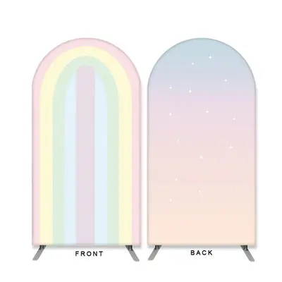 Lofaris Rainbow Pink Theme Double Sided Arch Backdrop