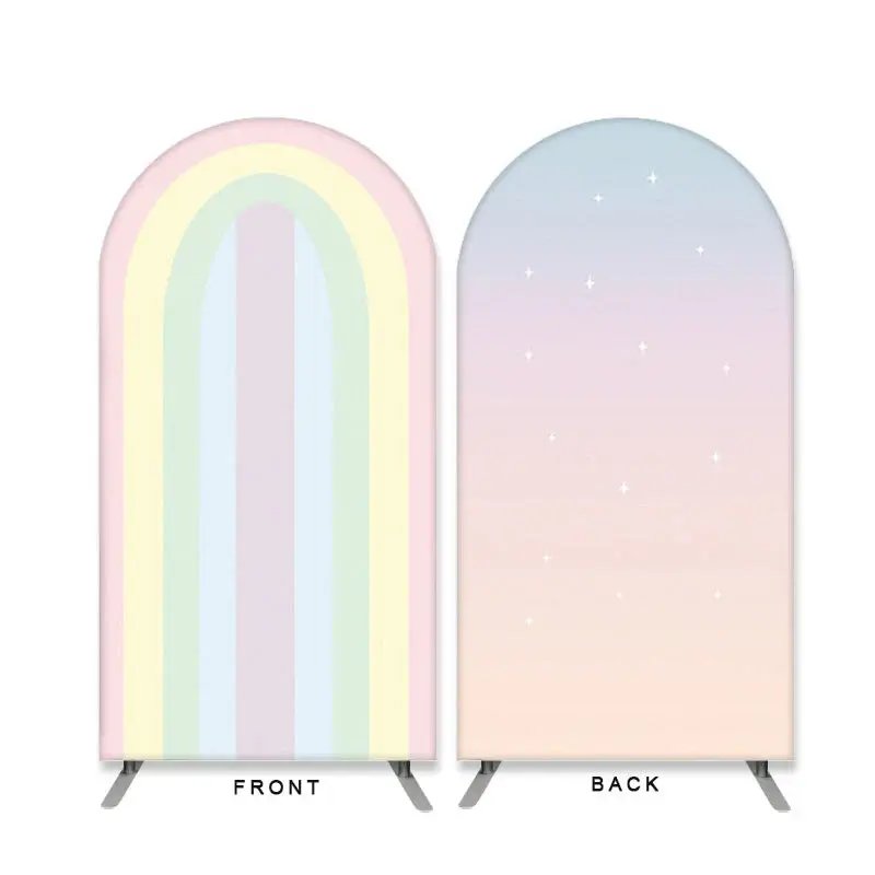 Lofaris Rainbow Pink Theme Double Sided Arch Backdrop