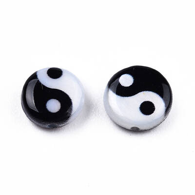 Natural Freshwater Shell Printed Beads