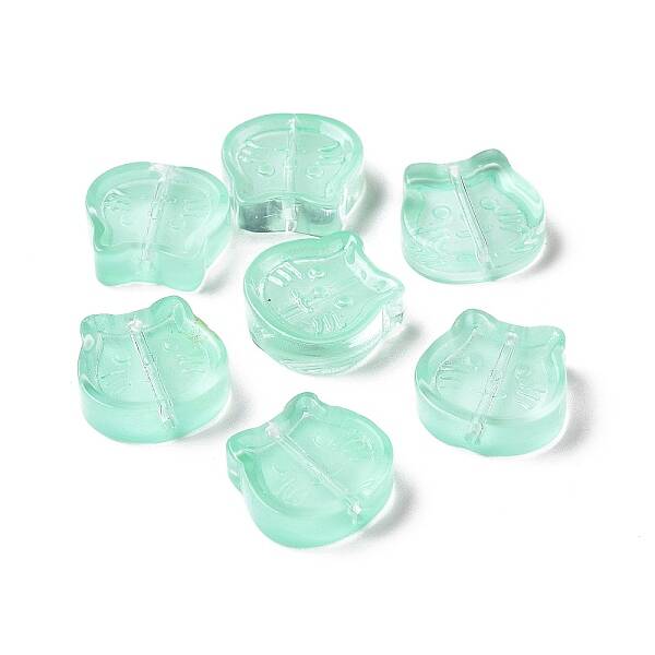 Transparent Spray Painted Glass Beads