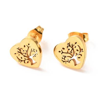 Ion Plating(IP) 304 Stainless Steel Stud Earrings