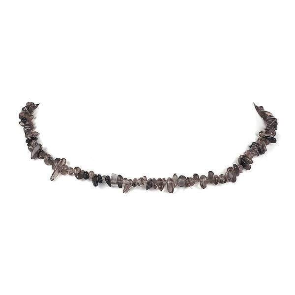 Natural Ice Obsidian Chip Beaded Necklace