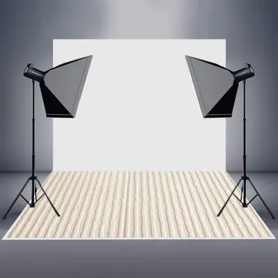 Off White Strips Rubber Floor Mat For Photography - Aperturee