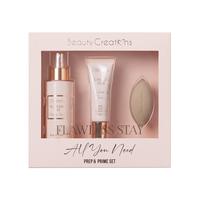 Beauty Creations Flawless Stay All You Need Prep & Prime Set with Setting Spray, Primer & Blending Sponge for Makeup Applicat...