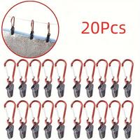 Tarp Clips, 20pcs Windproof Clamp with Carabiner, Easy-to-use Awning Clamp Set for Outdoor Camping, Caravans, Canopies, Tents...
