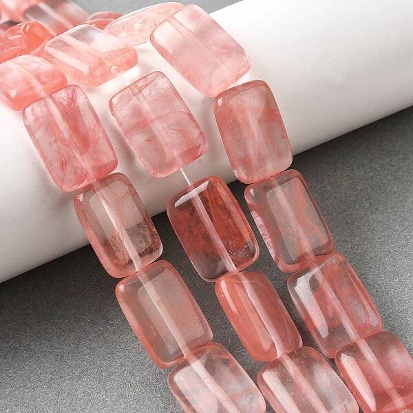 Cherry Quartz Glass Beads Strands