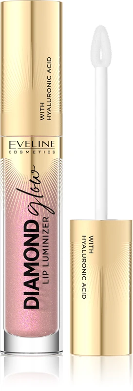 Eveline Cosmetics Diamond Glow Lip Gloss With Hyaluronic Acid Color 08 Honey Glam 4.5 Ml
