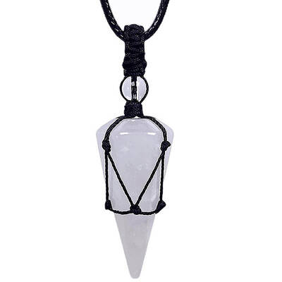 Natural Quartz Crystal Cone Pendant Necklaces