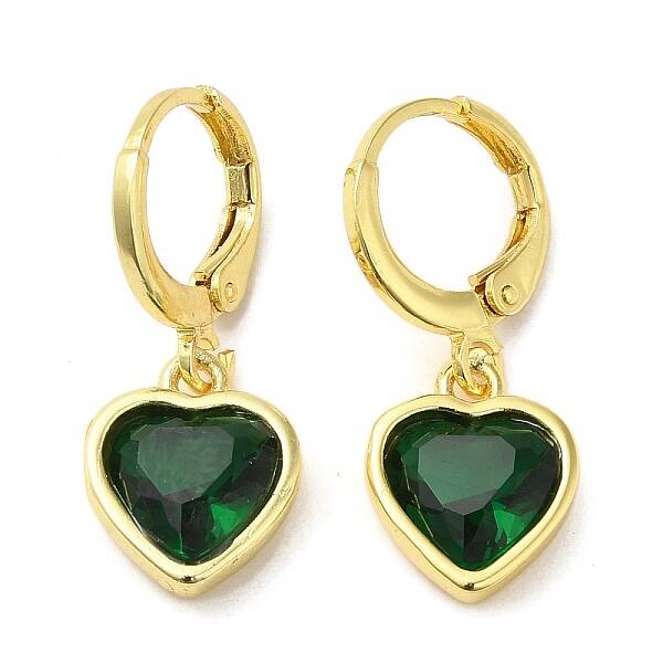 Real 18K Gold Plated Brass Dangle Leverback Earrings